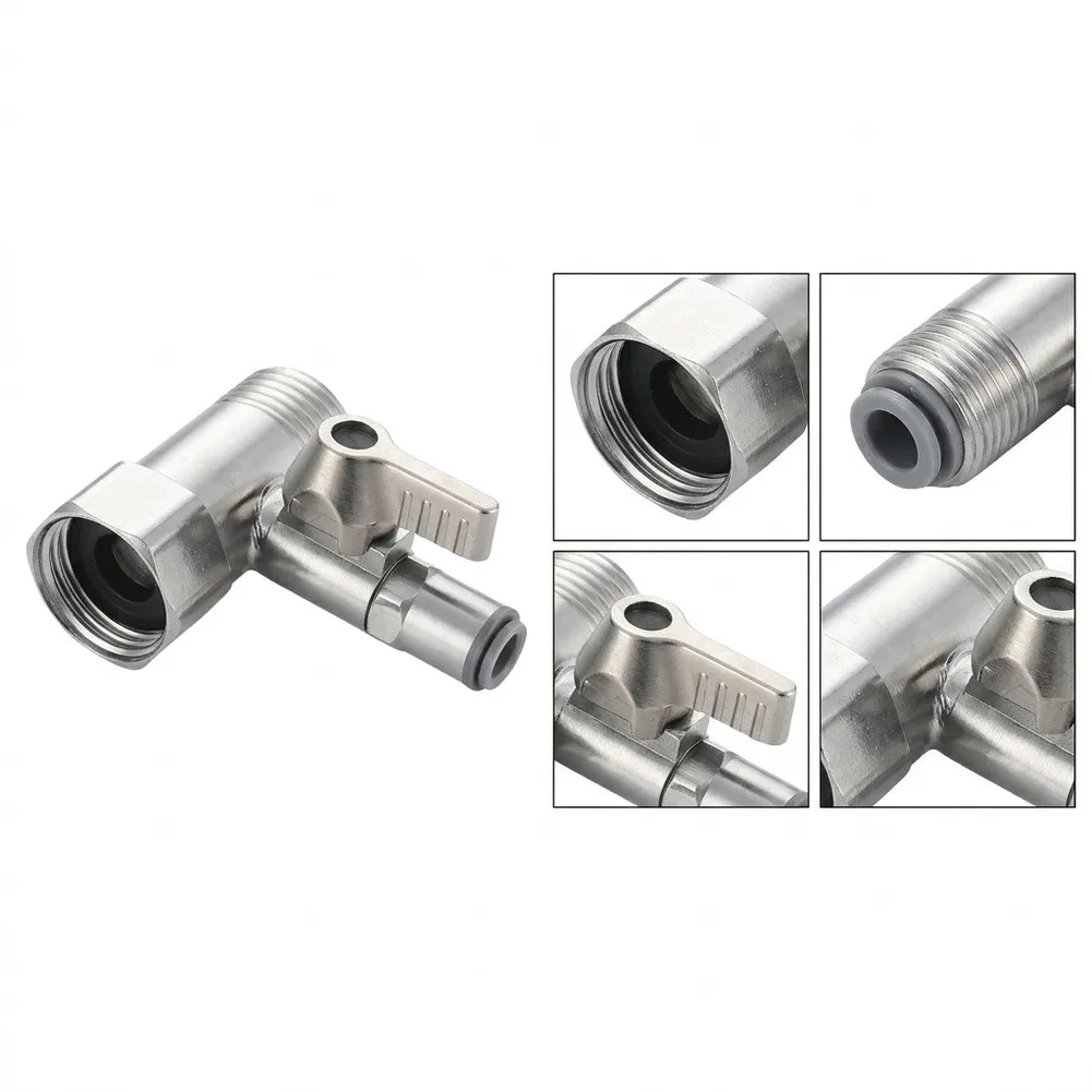 3 Way Water Line With Quick Connect Fitting  Close Lever Feed Water Adapter For Kitchen RO Filter Coffee Machine Plumbing
