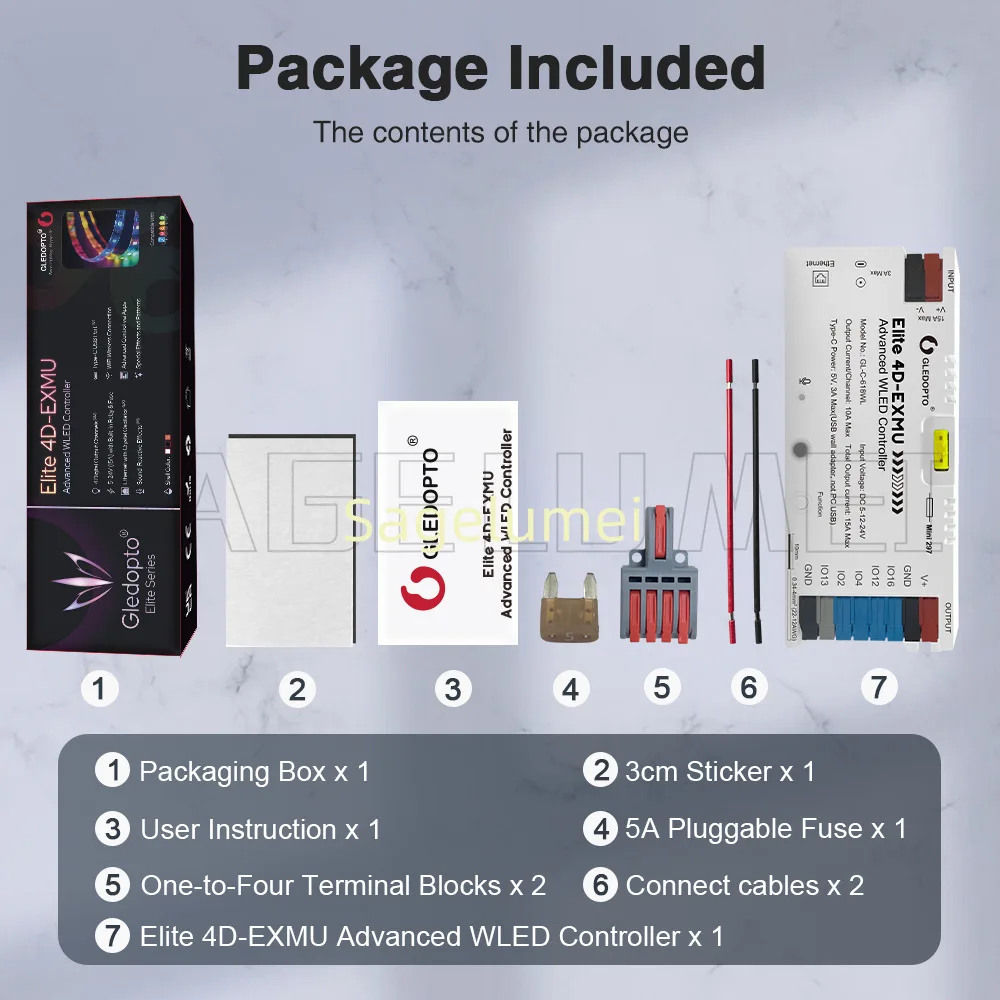 

2026 NEW Elite ESP32 WLED Controller with 4 Outputs GL-C-618WL Microphone UART for SK6812 WS2811 WS2812 RGB Digital LED Strip