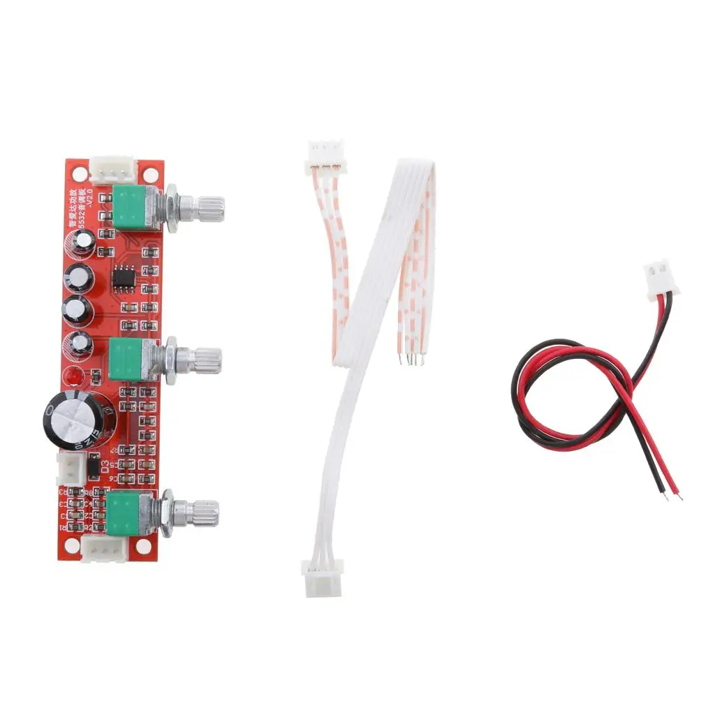Preamplifier Tone Board Audio Adjust Module with NE5532 Chip Subwoofer Preamp Board for Hifi Stereo Sound DIY Amplifier