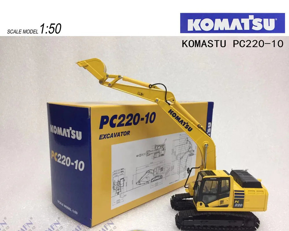 

2 Color! PC220-10 Excavator 1/50 Scale DieCast Model Gift Collecting gifts for boys' birthdays, scene decoration