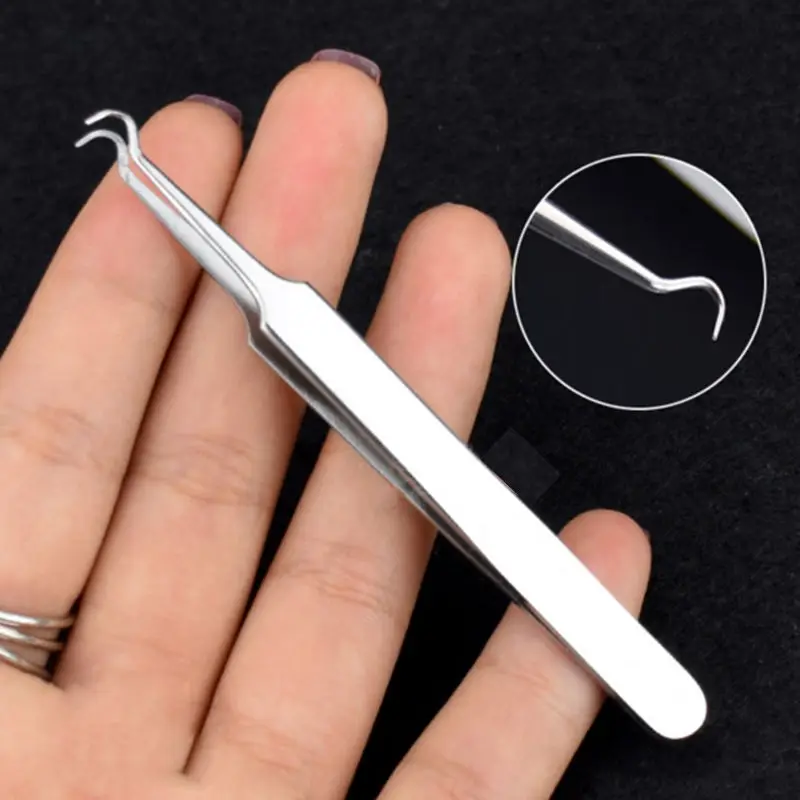 Acne Blackhead Clip Stainless Steel Pimples Blackhead Remover Tweezers Ultra-Fine Acne Needle Clip Face Beauty Salon Care Tools