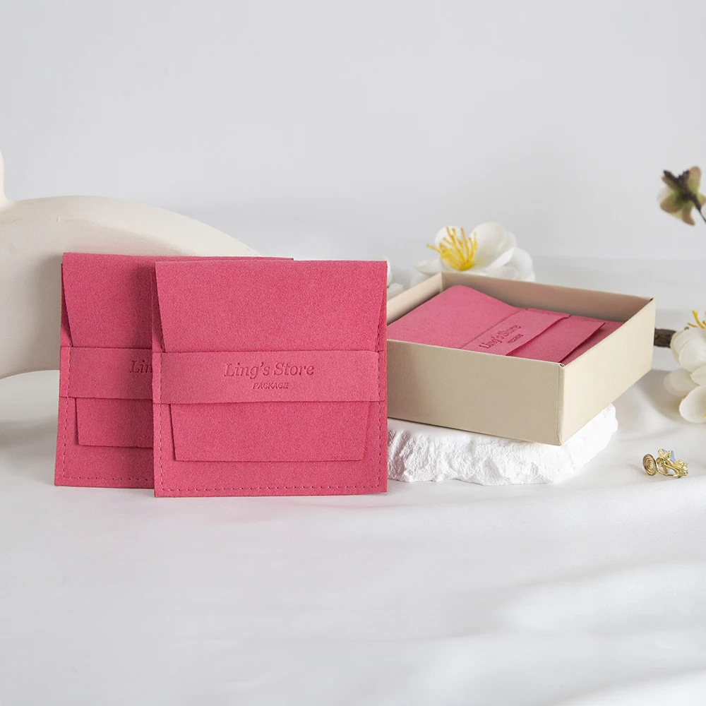 Sac cadeau de bijoux en microfibre personnalisé, 50 pièces, pour cadeaux de mariage, pochette d'enveloppe de bonbons, organisateur de bijoux à bricoler soi-même, boucle d'oreille, Bracelet