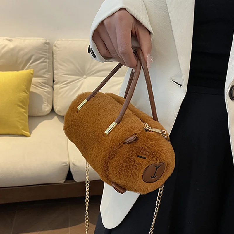 2024 Neuer Plüsch-Rucksack mit großer Kapazität, Schultertasche, Handtasche, Umhängetasche