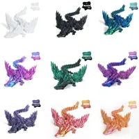 New 3D Printed Dinosaur Flying Dragon Ornament Articulated Joints Gradient Color Wings  Gift Handicraft Moving Parts home decor