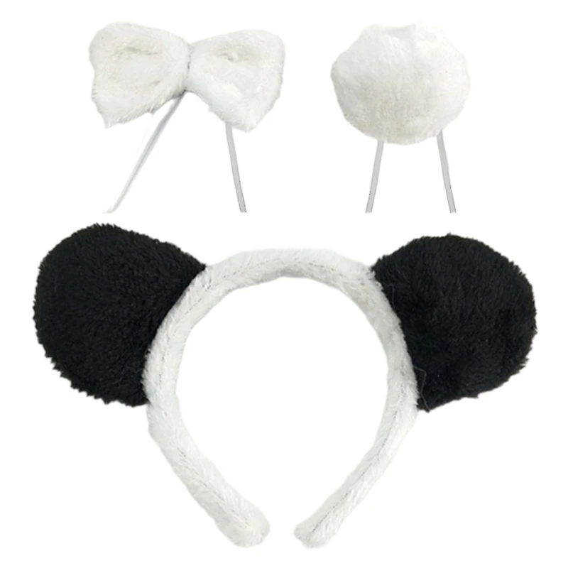 Costume Panda, oreilles, queue, nœud Costume fantaisie Animal, accessoires pour enfants filles