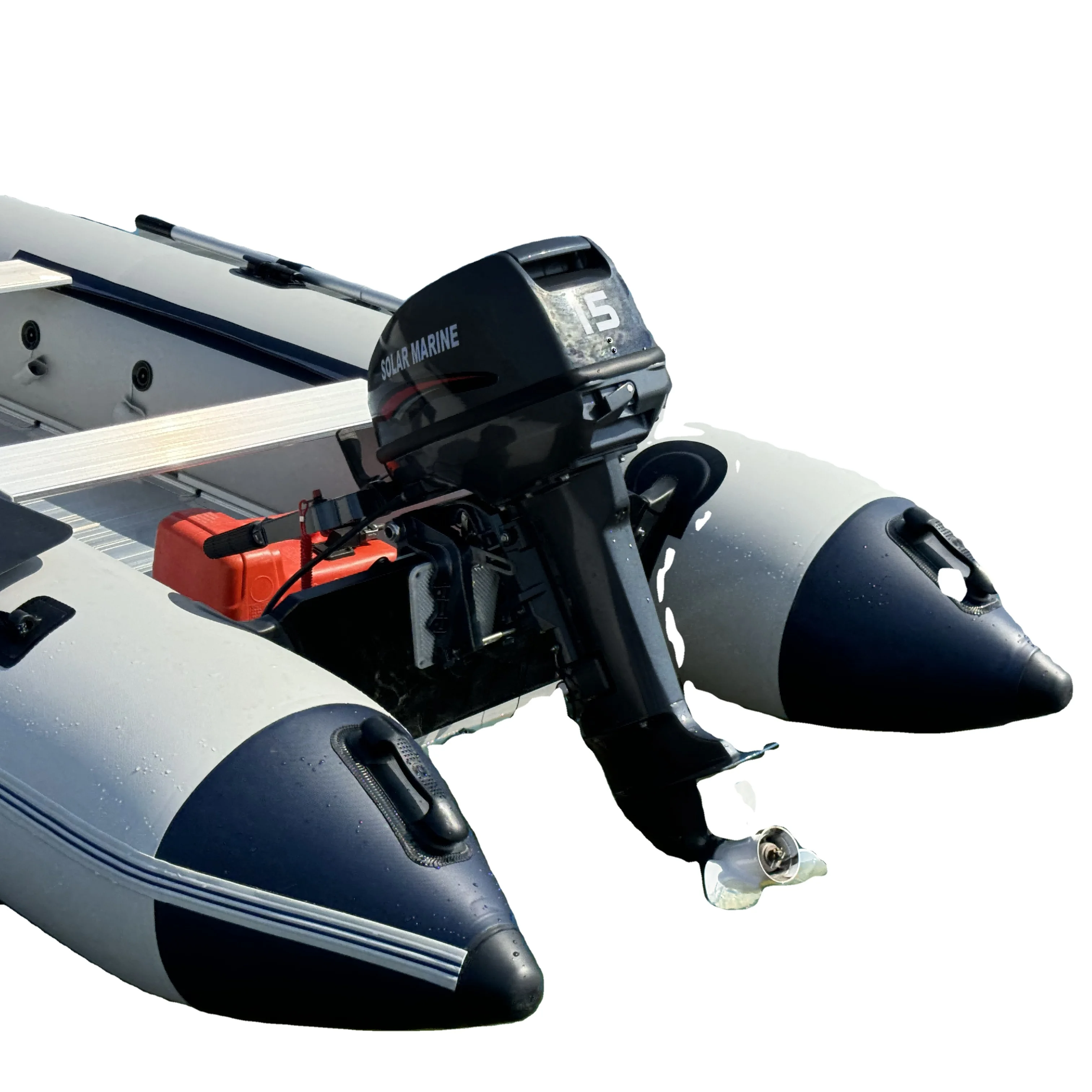 SOLAR MARINE Outboard Motor 2 Stroke 15HP Water Cooled Engine With Transom Mount for Inflatable Boat Kayak