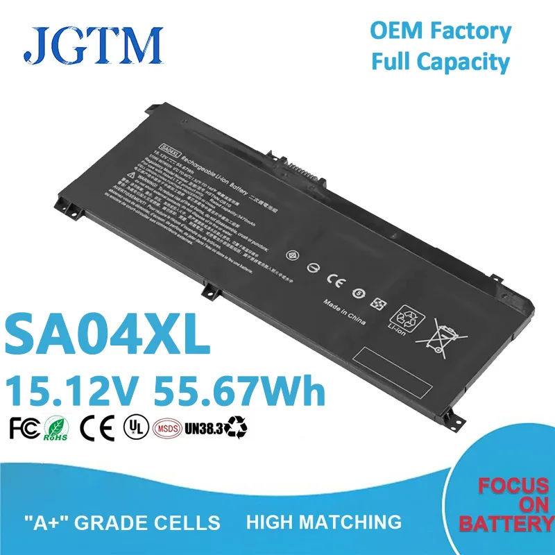 

Аккумулятор для ноутбука SA04XL, совместимый с HP Envy X360 15-DR 15-DR0010TX Series HSTNN-OB1F HSTNN-OB1G HSTNN-UB7U15.12V 55.67Wh