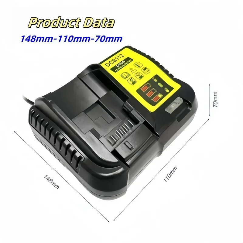 Pipeline DCB112 compatible avec chargeur de batterie au lithium DeWei, 10.8V, 12V, 14.4V, 18V, 20V, DCB206, DCB205, DCB204, DCB203, DCB120, DCBknit, DCB115