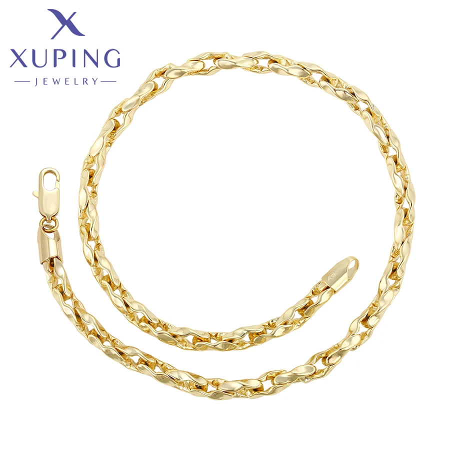 Xuping Jewelry New Arrival 45cm Simple Copper Alloy Necklace of Light Gold Color Women Exquisite Gift X000826085