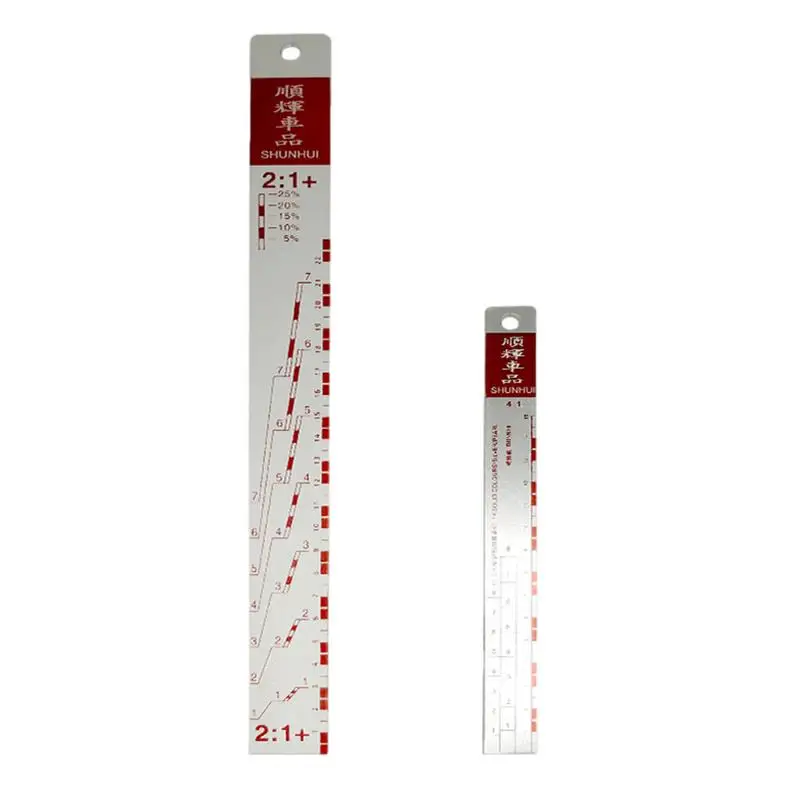 Standard Steel Paint Mixing Ruler, Escala Ratio, Pintura Ferramenta de Mistura para SUVs, RVs, Sedans e Mini Carros