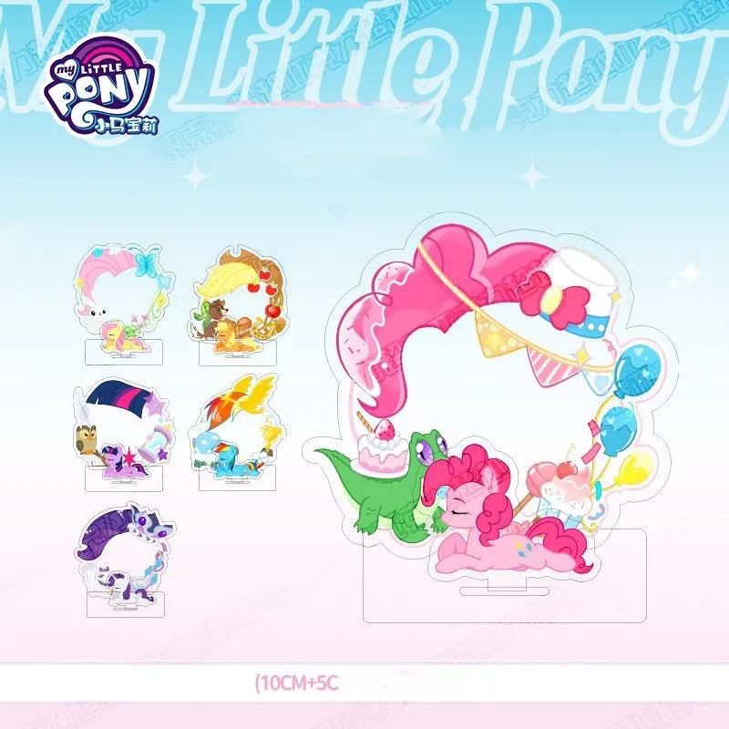 Kawaii My Little Pony Stand Up Sign Cute Cartoon Desktop Acrylic Ornaments Student Exquisite Figure Decorate Model Toys Gift