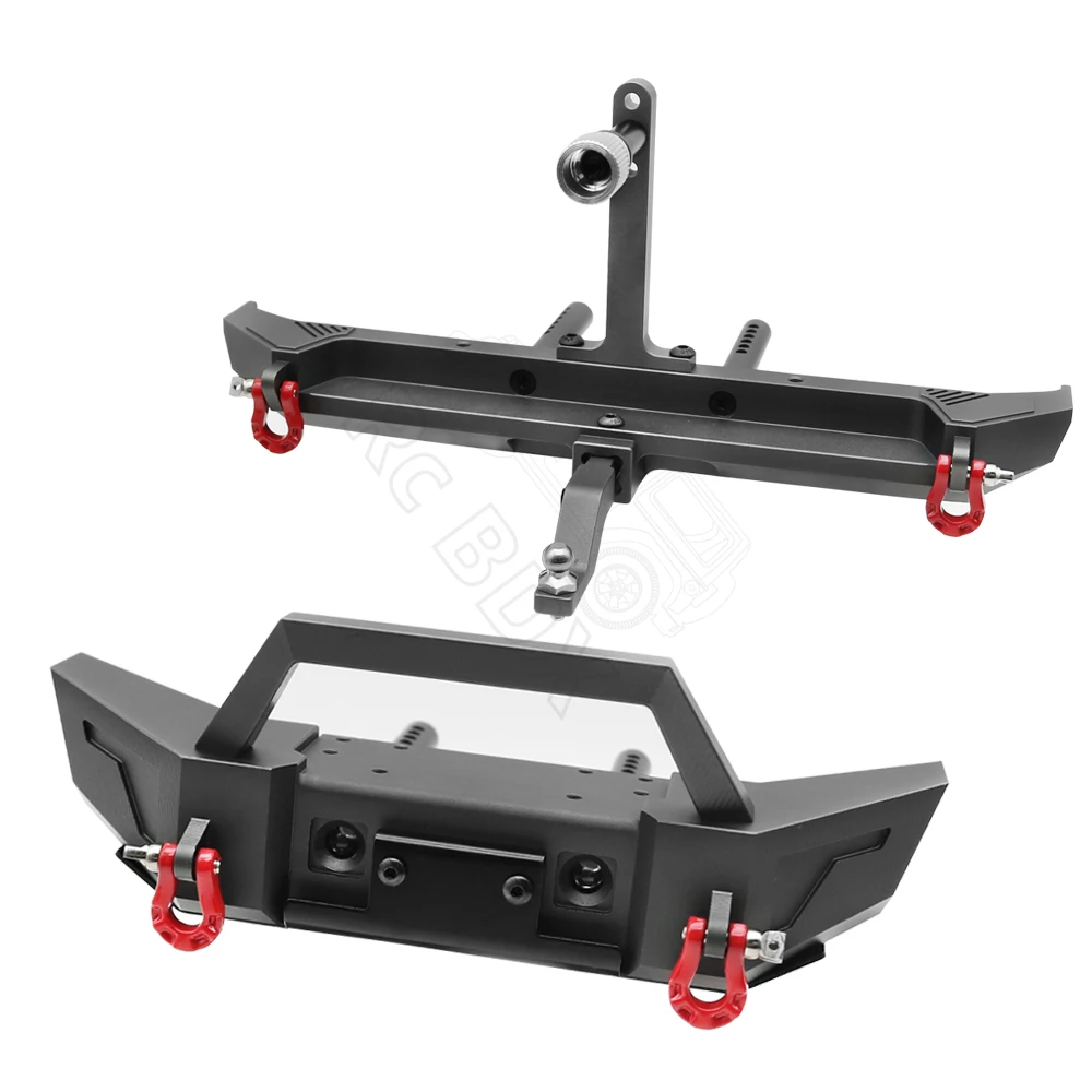 1/10 RC Crawler Axiale SCX10 iii AXI03006 Jeep Gladiator JLU Wrangler Upgrade Onderdelen Metalen Voor Achter Bumper met LED verlichting
