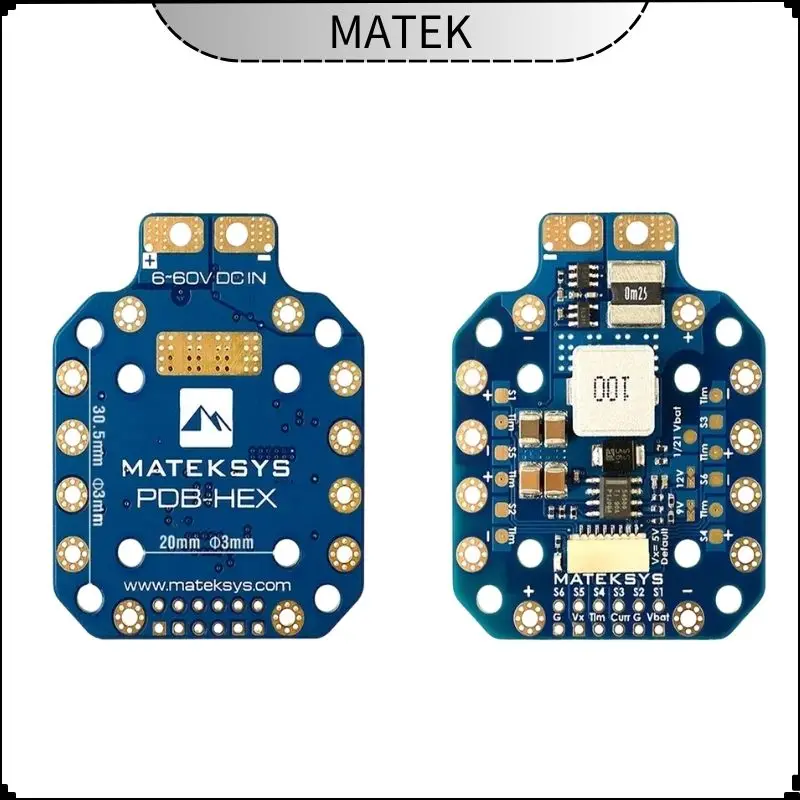 

MATEK PDB-HEX 2-12S 5A 5V/9V/12V BEC Плата распределения питания PDB Выходы Высокоточный датчик тока для гоночного дрона FPV