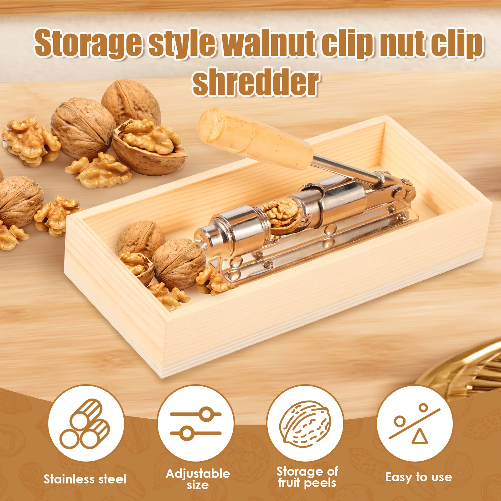 Pecan Cracker Practical Filbert Walnut Nut Hazelnut Hazel Cracker Nutcracker Clamp Plier Sheller Crack almond Kitchen Clip Tool