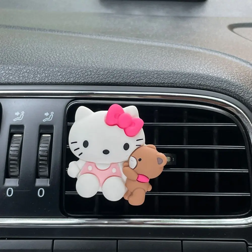 Sanrio Family HelloKitty Car Cartoon Aromatherapy Ornaments Kawaii Melody Kuromi Cinnamon Dog Air Conditioning Outlet Ornaments