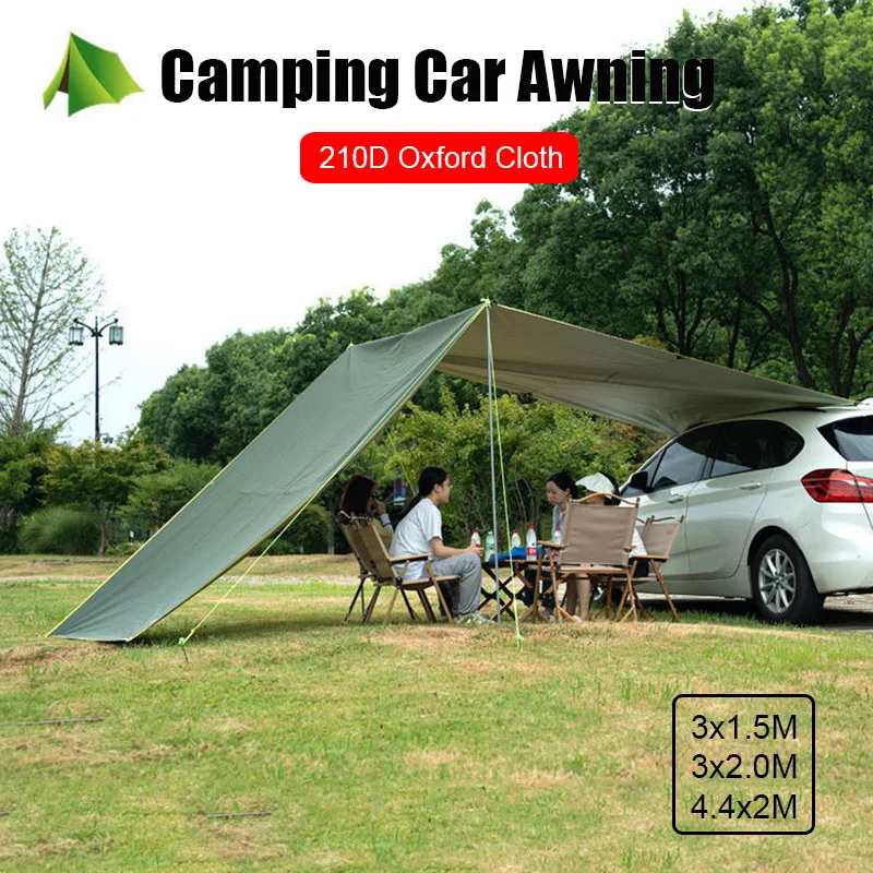 

Outdoor Car Tail Side Tent Canopy Camping Awning Parasols Shade Sail Sunscreen PU2000 Waterproof Anti-UV Sunshades tenda 3x3m