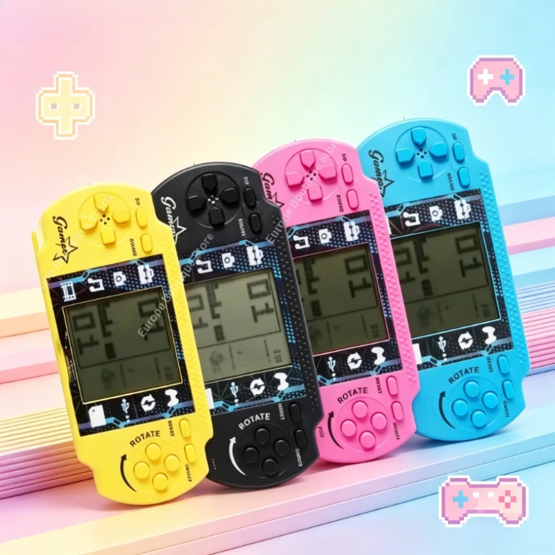 Retro Children Handheld Game Console Big Screen Sliding Brick Game Tank Fight Shoot with Music Classic Blocks Game Machine