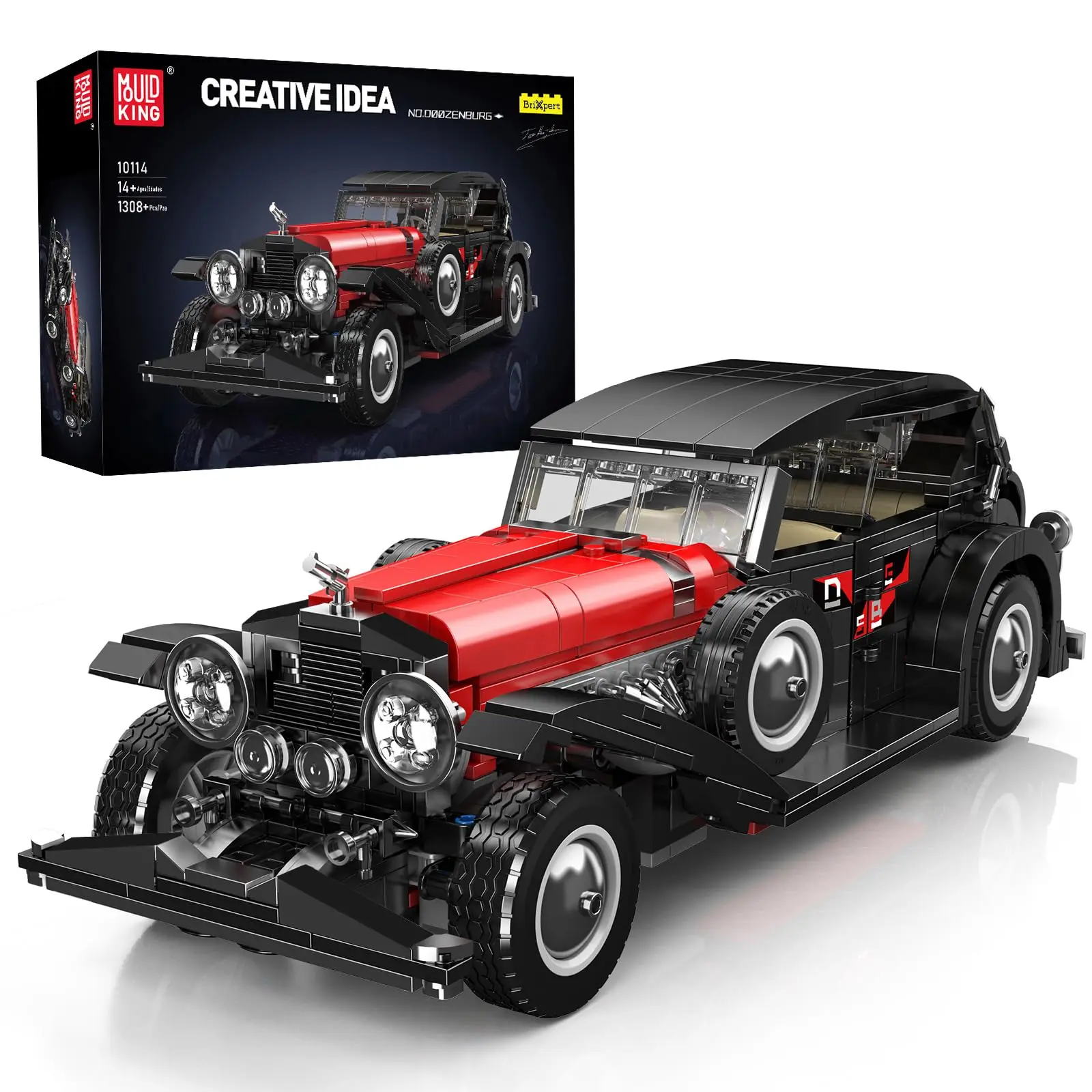 

Mold King 10114 Винтажный автомобильный набор строительных блоков MOC (11308 шт.) - STEM Ретро-модельный комплект, подарок для строителей 8 лет