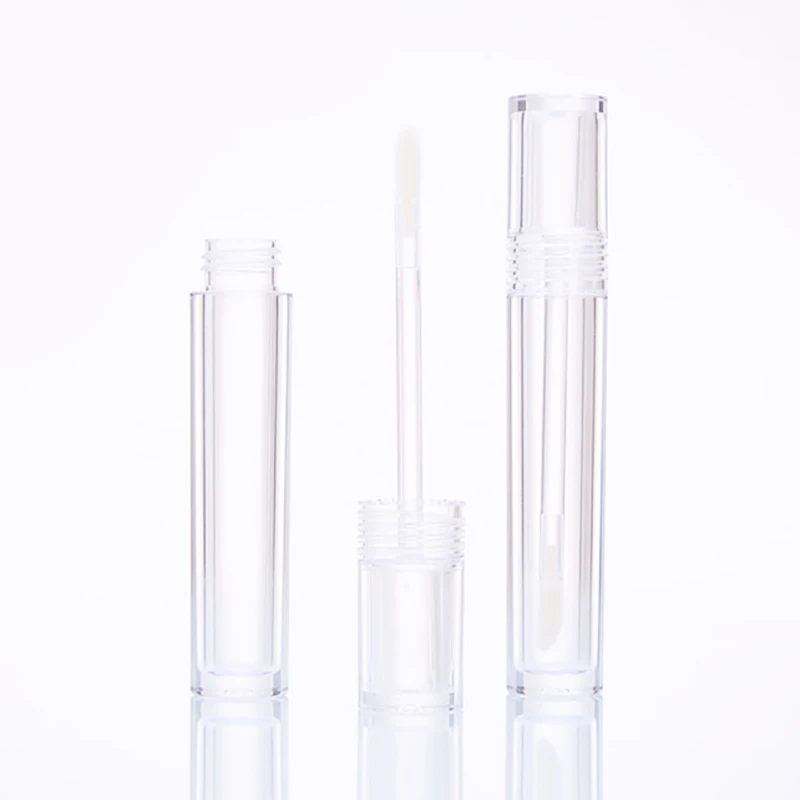 Tubo de brillo de labios portátil, tubos de plástico para glaseado de labios, transparente, embalaje cosmético, 5ml, 1 piezas