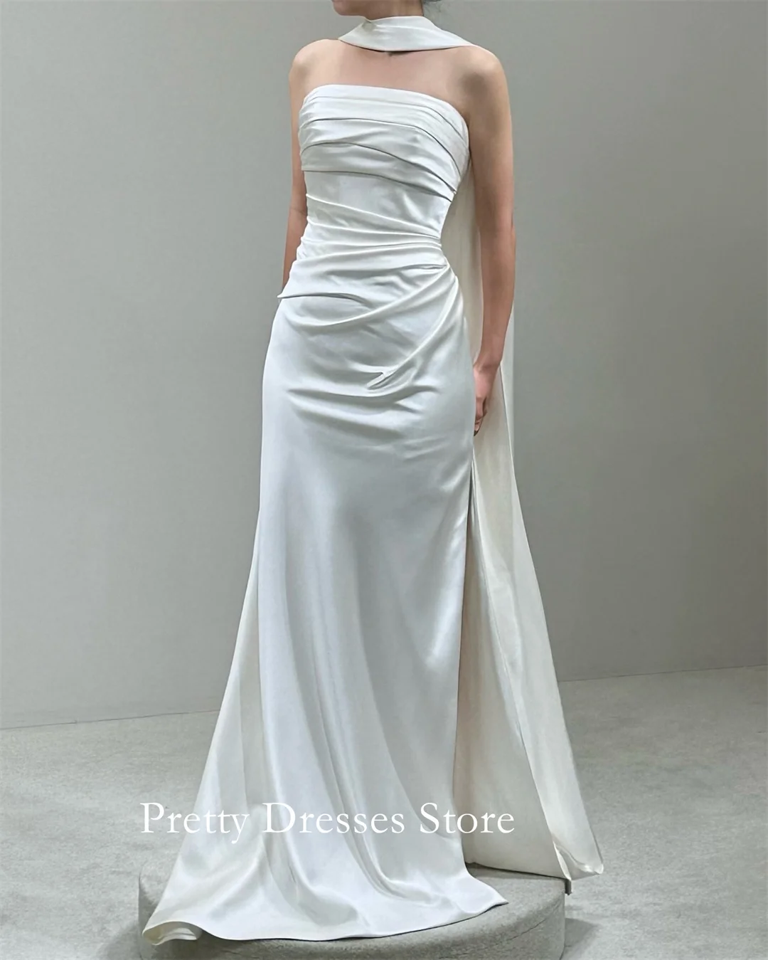 Strapless 2025 Style Garden Customized Ivory Mermaid Sleeveless Ruched Simple Wedding Dresses Corset Bride Growns Party Women