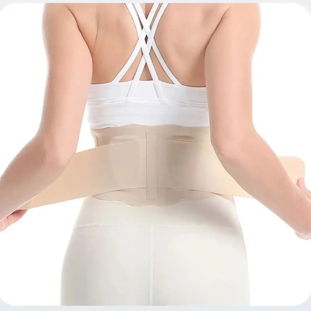 Dual Adjustable Body Shaping Belt Breathable Light and Thin Waist Trainer Belt Brace Beige/Black Modeling Strap