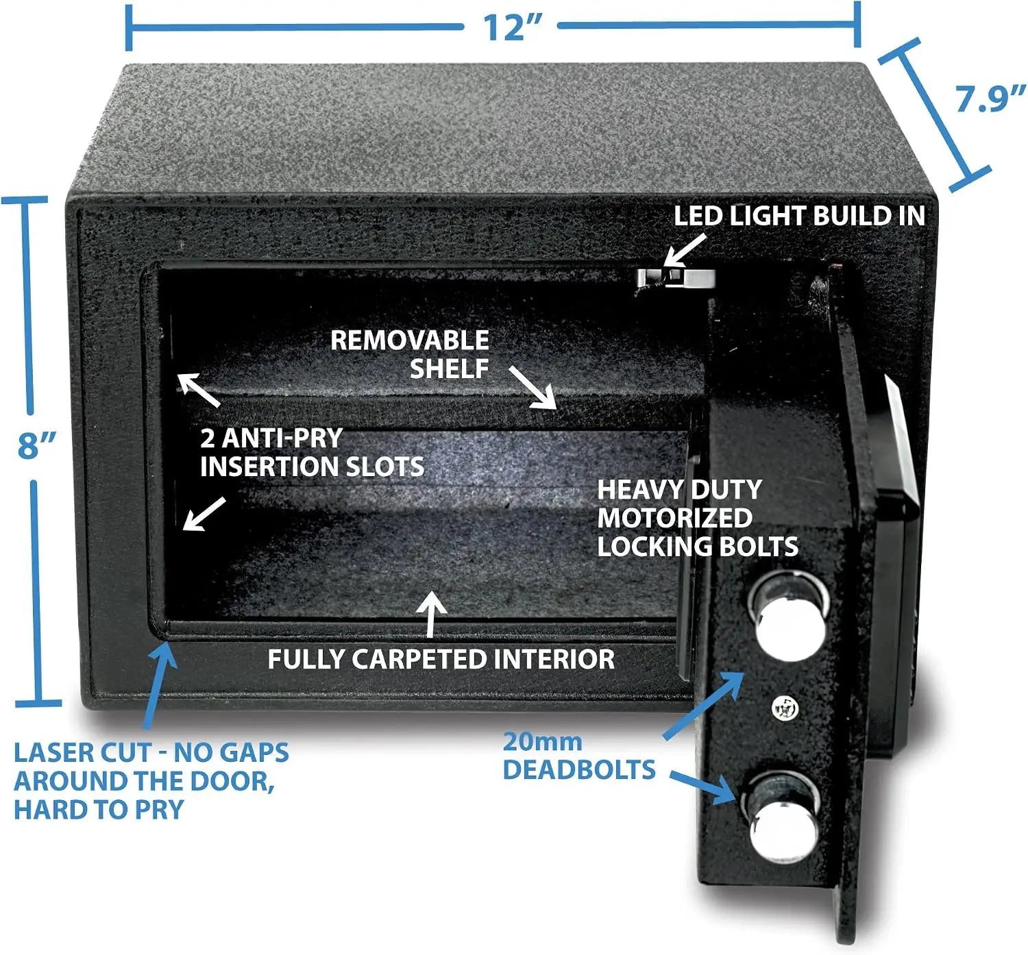 VS-20BLX Mini Biometric Safe | Heavy Duty Fingerprint Access