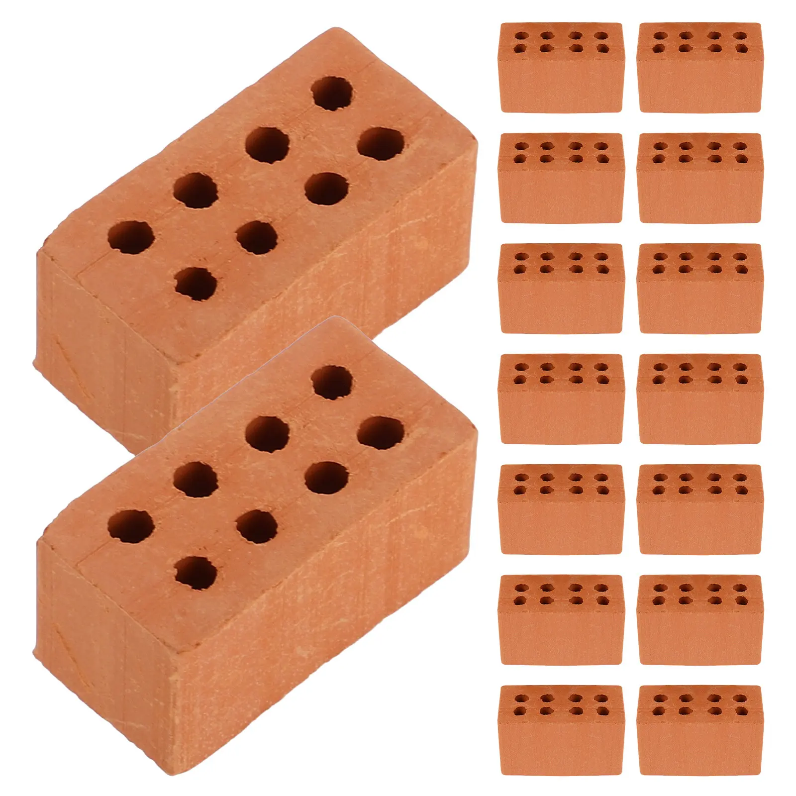 

100Pcs Miniature Landscaping Bricks 0.8x0.4 Inch Authentic Texture Mini Bricks for Miniature Landscape Design Small Scale