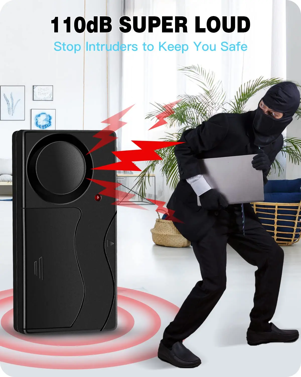 Rockbye Wireless Vibration Alarm 110 dB Anti-theft Bicycle Motorcycle Alarm with Remote Control Bicycle Security Sensor System