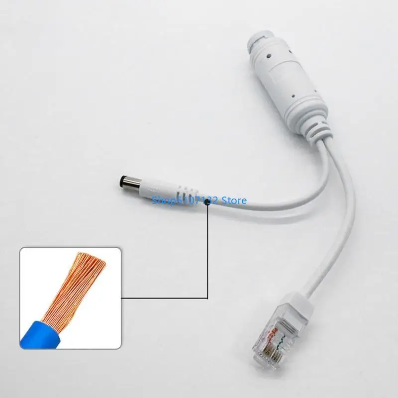 87HD IEEE 802.3af Compliant, 10/100Mbps 48V to 12V PoE Splitter for IP Camera, White