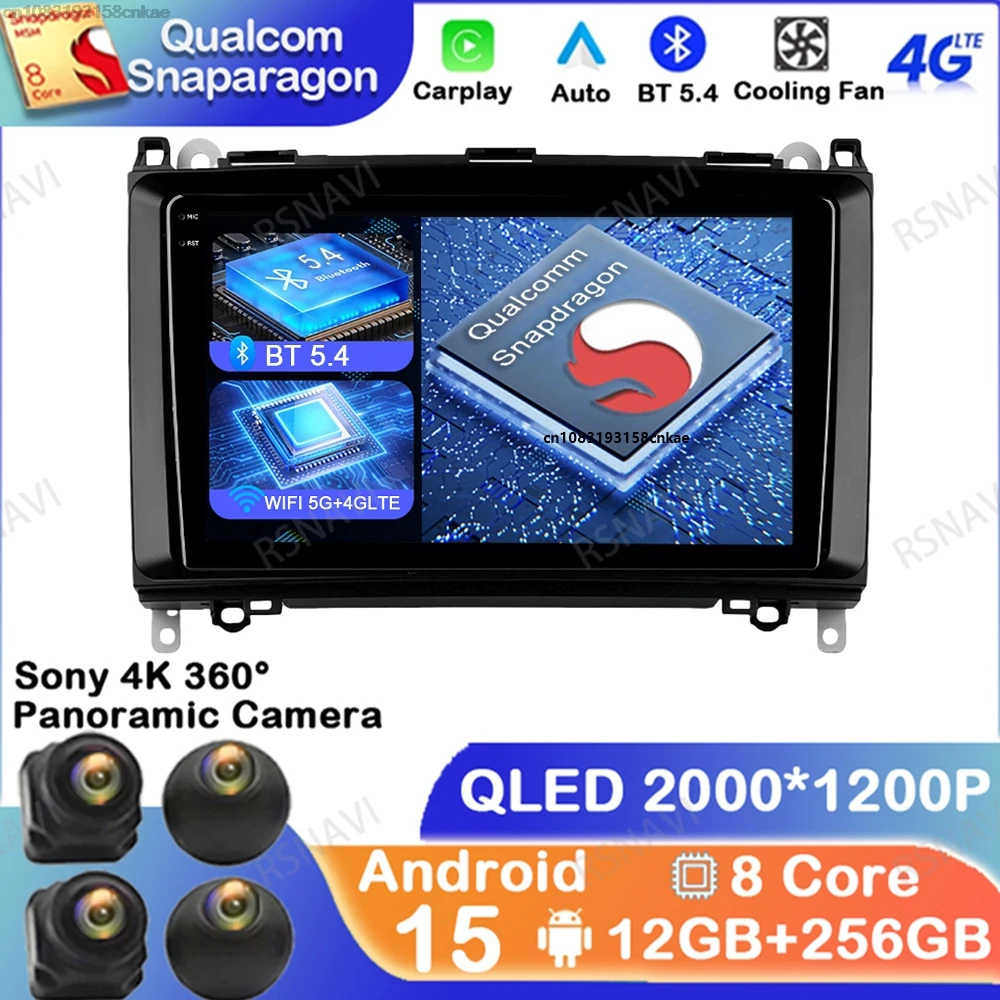 

Android 15 For Mercedes Benz B200 Sprinter W906 W639 A B Class W169 W245 Viano Vito Multimedia Navigation DSP Viedo Player GPS