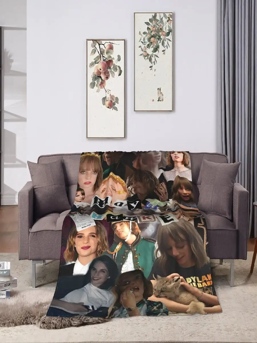 Maya Hawke Abstract Collage Super Warm Plush Throw Blanket for Kids  Adults Couch Chair Bedspread Flannel Bed Cover