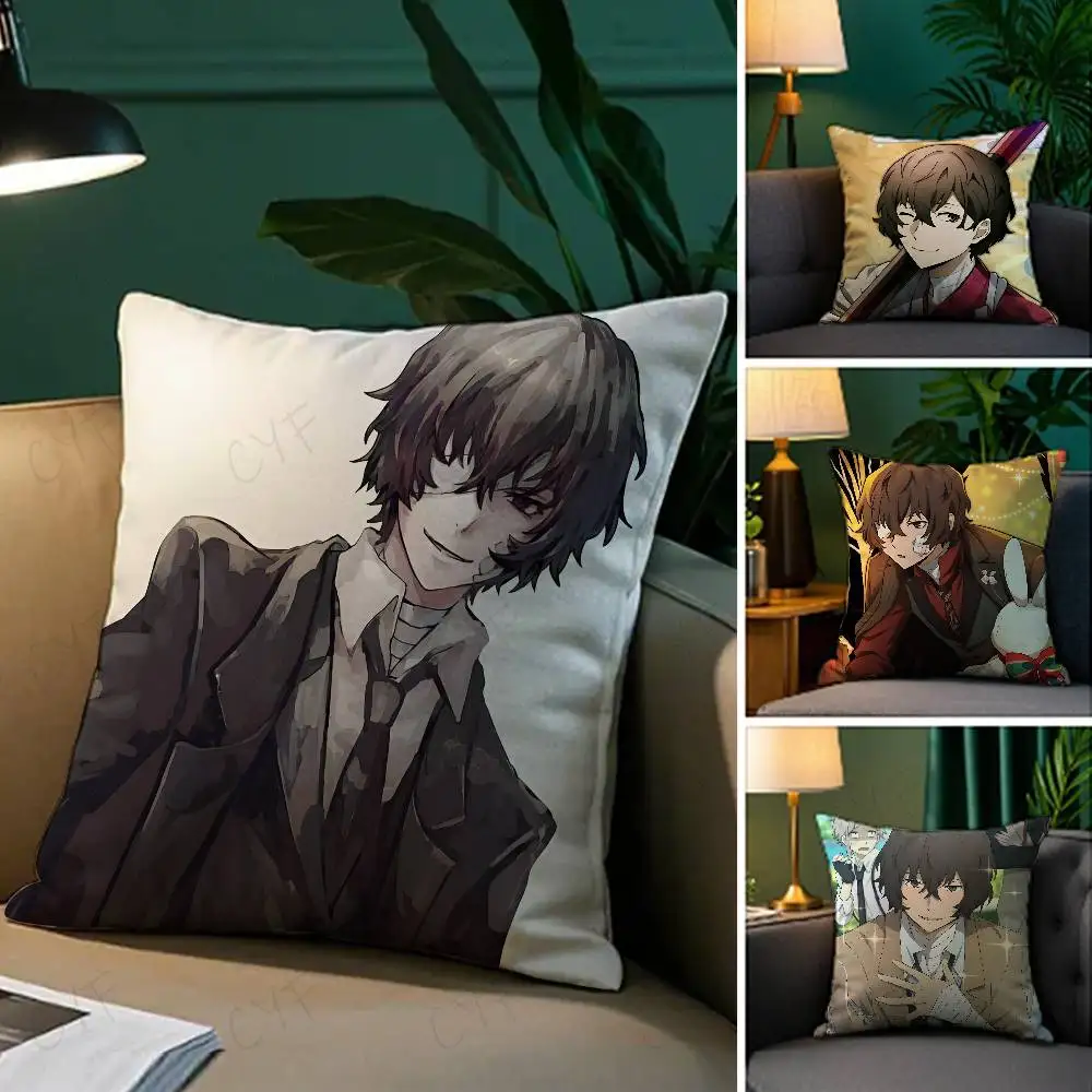 

Cool O-Osamu D-Dazai Anime Pillow Case Custom Printed Brushed Fleece Pillow, Baby Skin-Touch, Eco-Friendly Dye-Sublimation Cushi