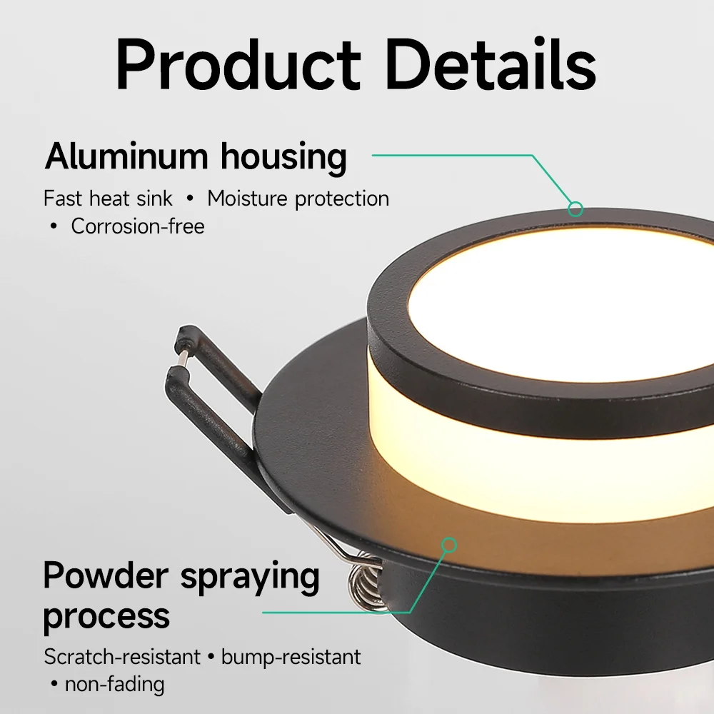 GU10 LED Ceiling Light Recessed Downlight 110V 220V Led Spot Lamp Replaceable Bulbs Downlight Spotlight for Home Office Decor