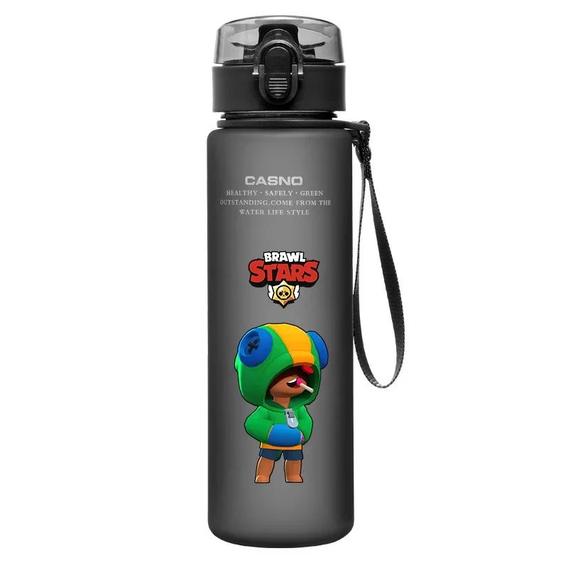 Characters Brawl 560ml Water Cup Black Blue Frosted Plastic Portable Sports Large Capacity Anime Water Cup Spike Leon Black Crow