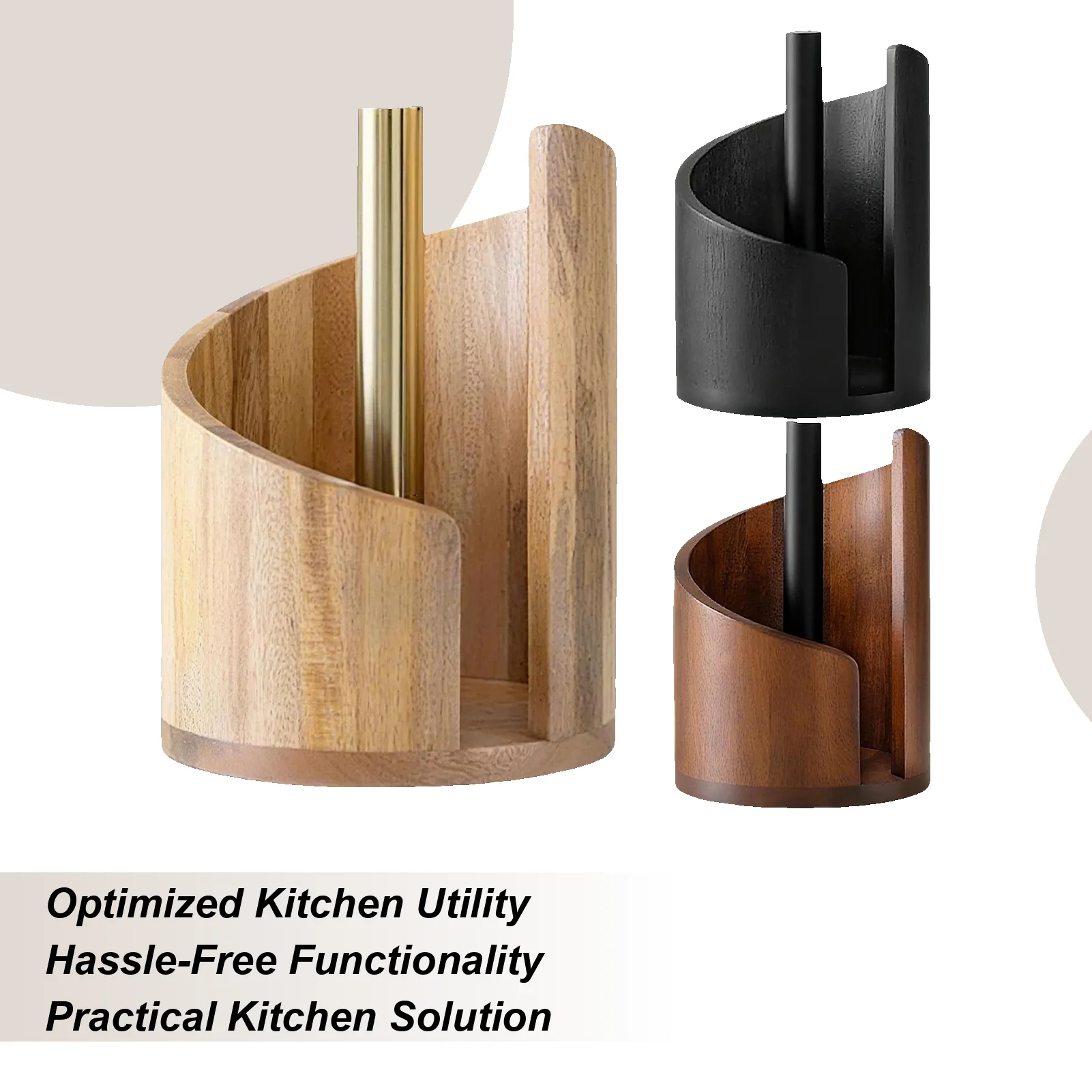 

Держатель для бумажных полотенец, деревянная круглая столешница, деревянная стойка для диспенсера для бумажных полотенец, деревянная подставка для бумажных полотенец для ванной комнаты, кухни