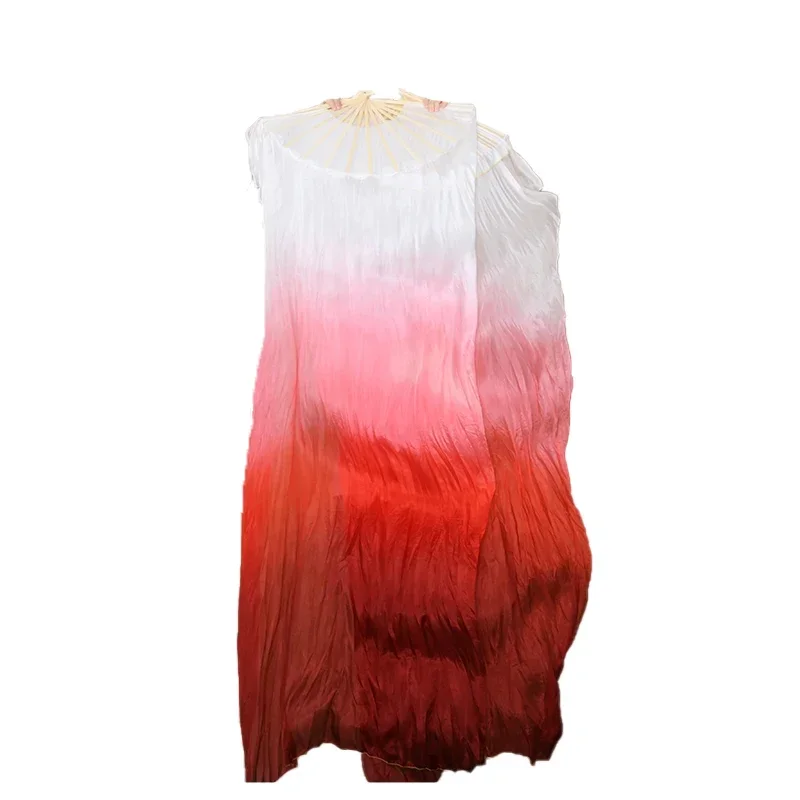 

Профессиональная шелковая вуаль для танца живота, 100% шелк, легкая, ручная роспись, красочный веер, длинный струящийся 1,8 м для танцора, реквизит для выступлений