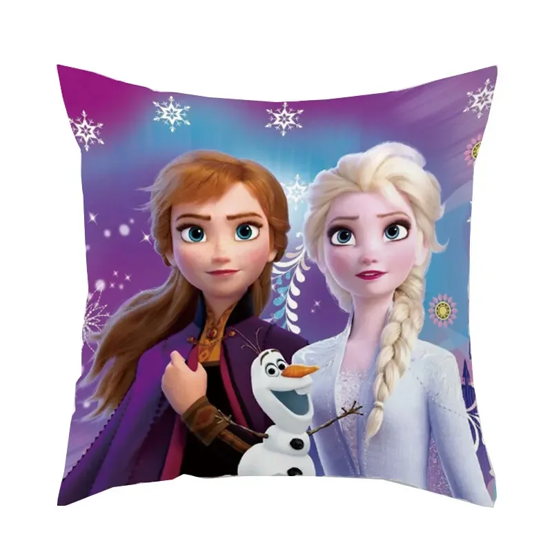 Disney-funda de almohada de Frozen y Elsa para niños y niñas, cubierta de cojín decorativa, 40x40, 45x45cm