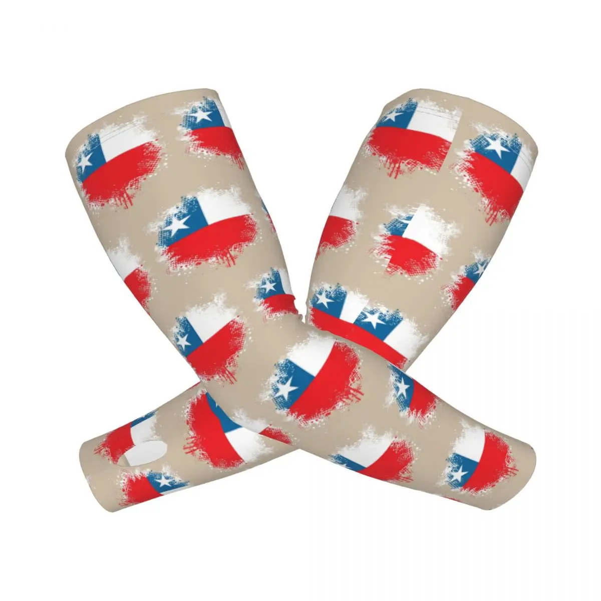 علم تشيلي - أكمام أذرع تبريد خارجية من الشمس فوق البنفسجية، غطاء حماية صيفي من الحرير الجليدي لركوب الدراجات وأكمام وشم