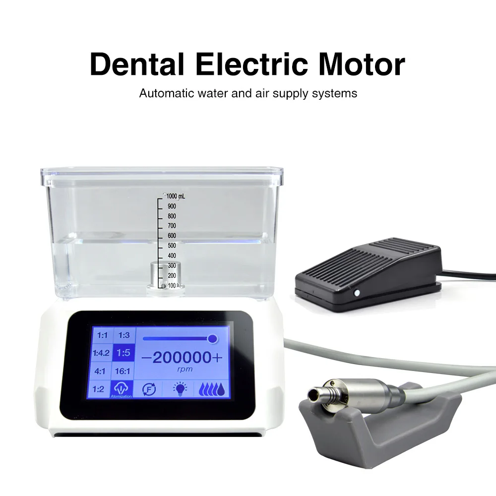 2 Jahre Garantie Dental-Elektromotor mit 4,5-Zoll-LCD-Großbildschirm, unabhängige Wasserversorgungsgeschwindigkeit 2000–40000 U/min
