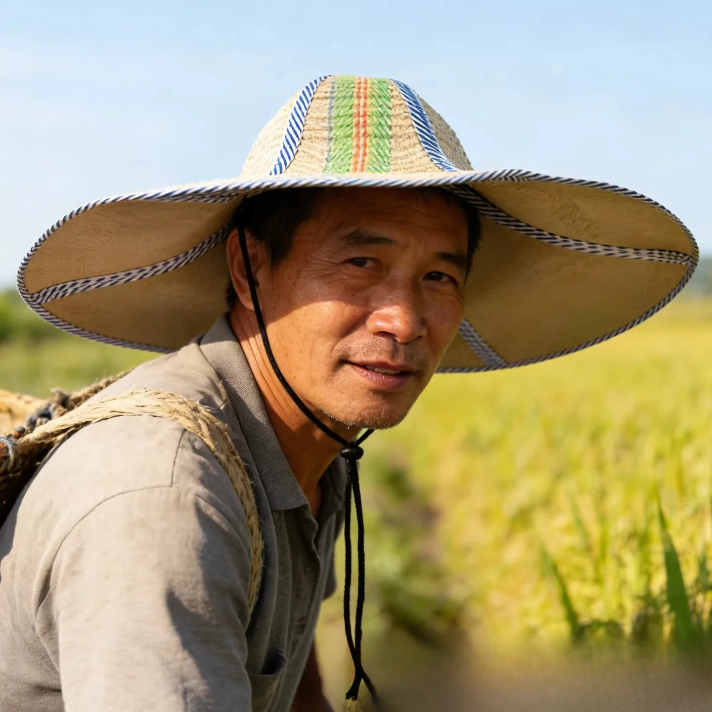 Foldable Straw Hat Men's Sun Protection Large Brim Farmer Field Work Fishing Cap Handwoven Natural Material Unisex All Seasons