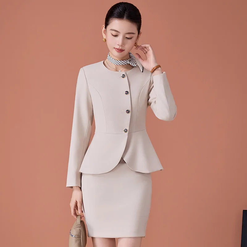 Professional Suit for Women, Autumn and Winter Fashion Blazer, Formal Wear for Hotel Managers, Front Desk Uniforms, Jewelry Stor