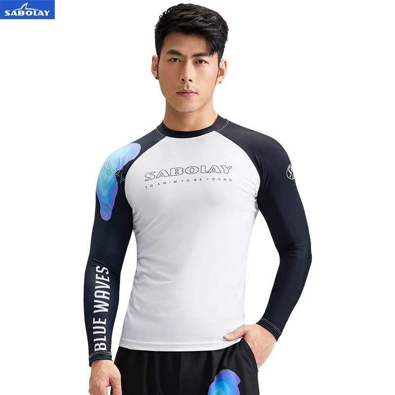 Lycra Quick Dry Swimwear Men,Super Elastic, Long Sleeve,Surfing Diving, Sunscreen T-shirt,UV,Swim Shirt,Protect T-Shirt