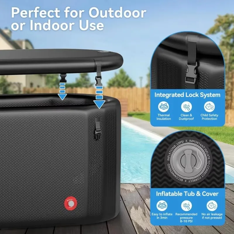 حوض استحمام محمول قابل للنفخ للعلاج بالماء البارد اتجاهات جديدة للرياضيين حوض استحمام يغرق بغرز متدلية للحمام الجليدي في الهواء الطلق