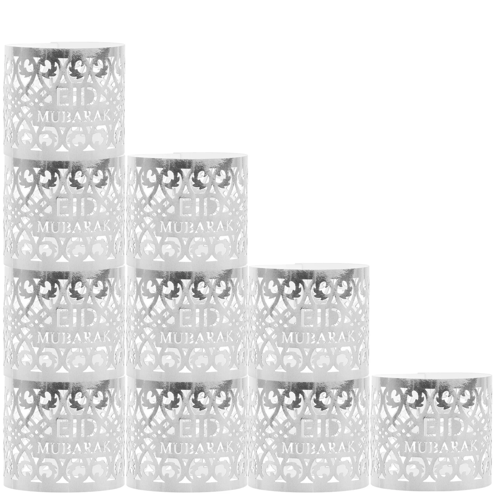 

50Pcs Reflective Eid Theme Paper Lampshade Decorative Light Cover Soft Glow Lamp Shade Replacement for Home Office