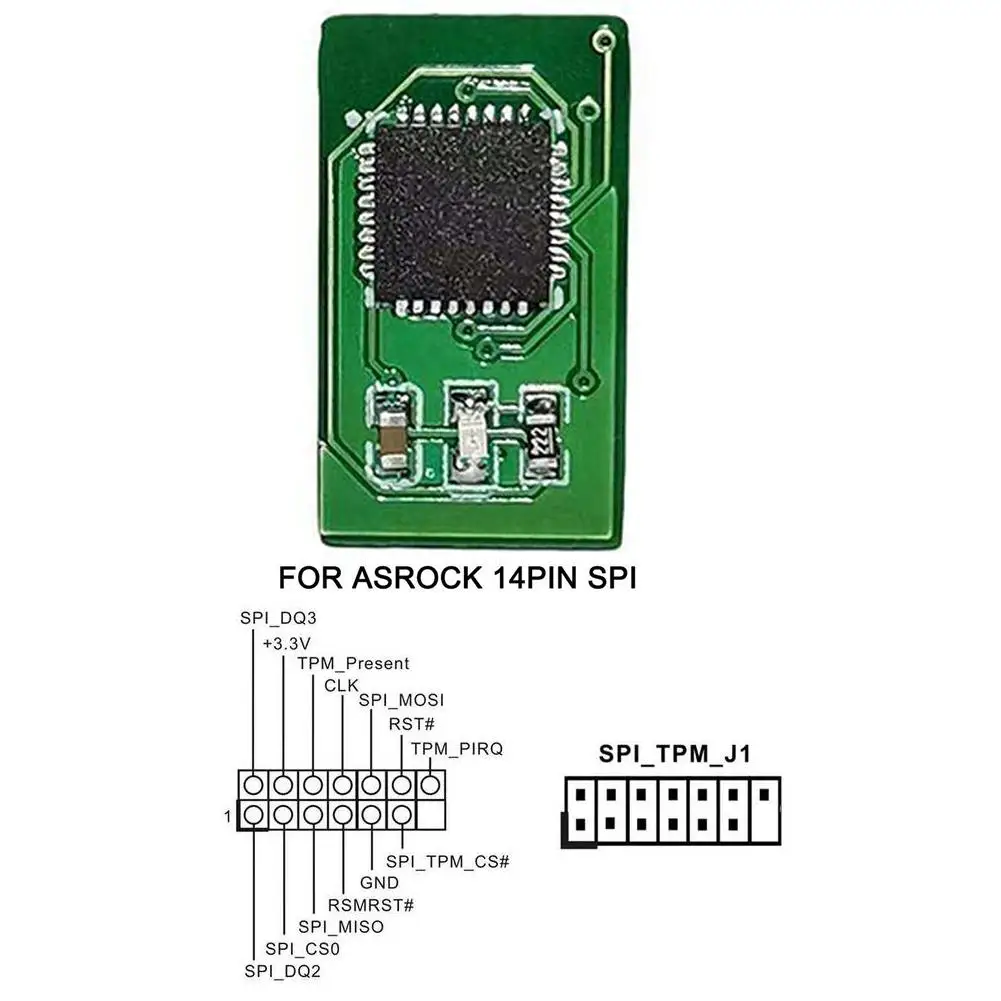 14 Pin LPC MSI Interface TPM2.0 Security Module for ASUS/Gigabyte/MSI/ASRock Supports Intel Z590/Z490/Z390 AMD X570/B550/X470 view 5