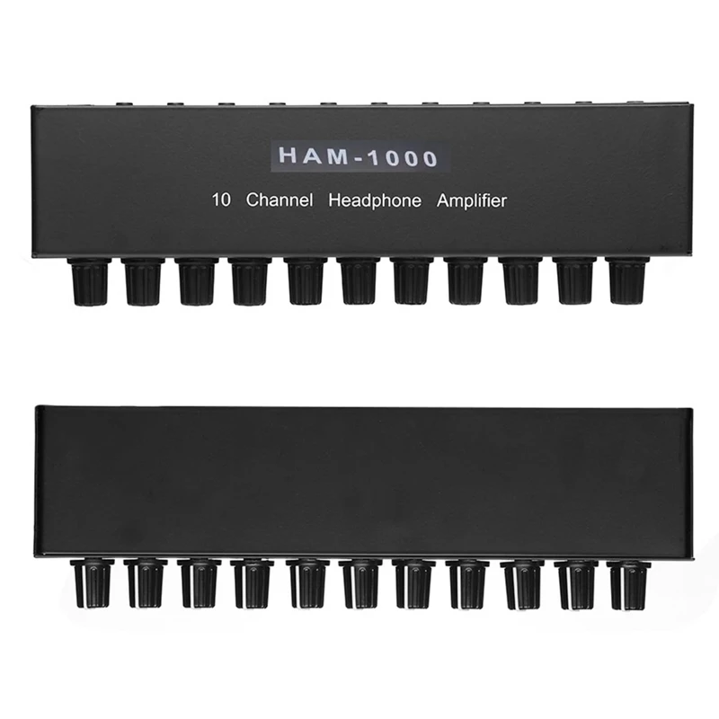 【Superdeals】Amplificador de auriculares estéreo Distribuidor de audio multicanales Control independiente DC12-24V 1 entrada 10 salidas HAM-1000