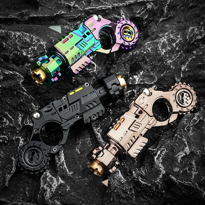 shell-ejecting-alloy-toy-pistol-set-stress-relief-fidget-sensory-toy-mini-finger-spinning-top-edc-desk-gadget-gift-for-teen-boys