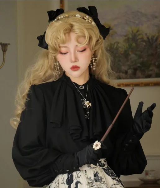 New French Temperament Satin Crew Neck Long Sleeve Shirt Lady Autumn Elegant Ruffles High Quality Solid Color Long Sleeve Top