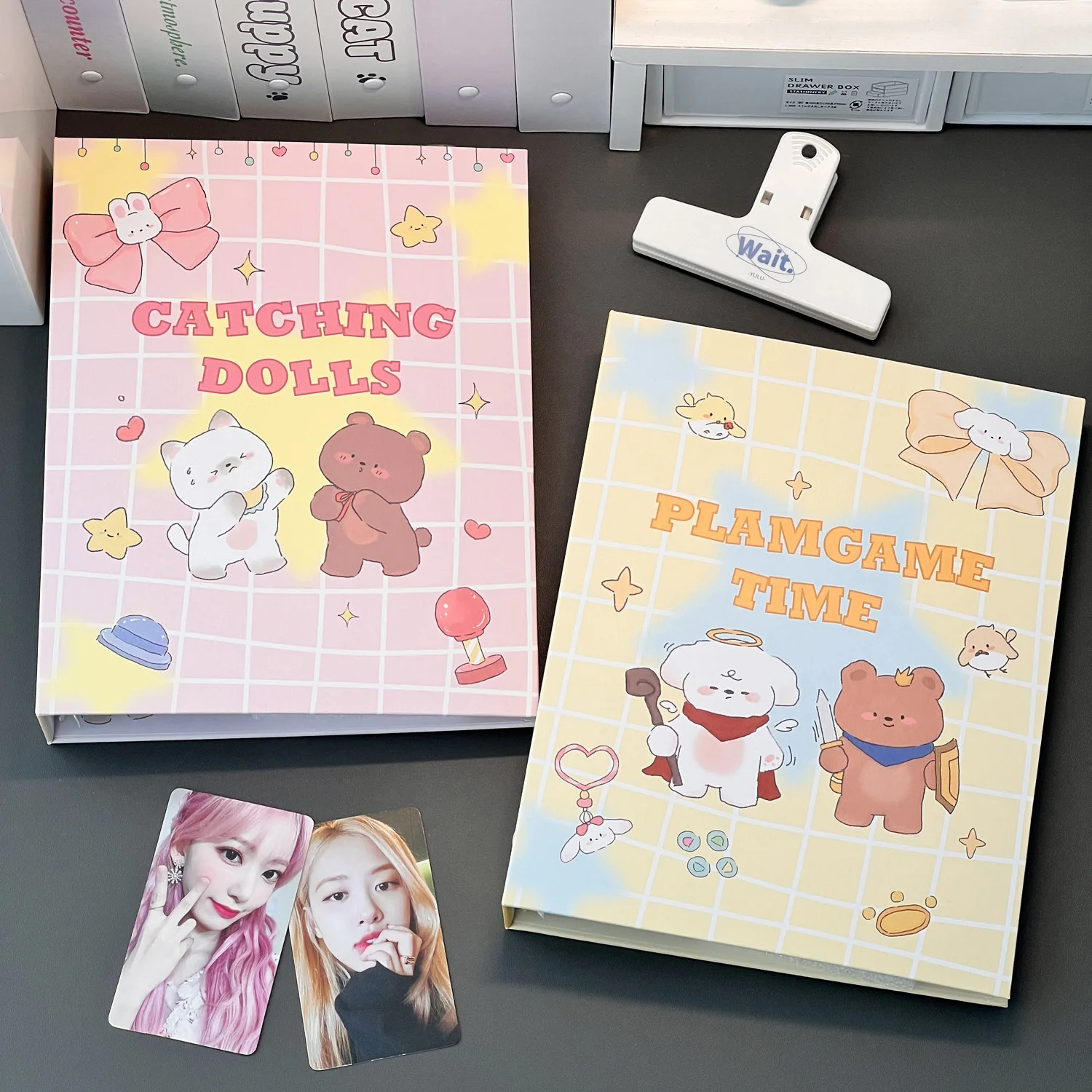 Kawaii Animal play pattern A5 Kpop Photocard Binder Collect Book Idol storage book Photo Card Holder School stationery