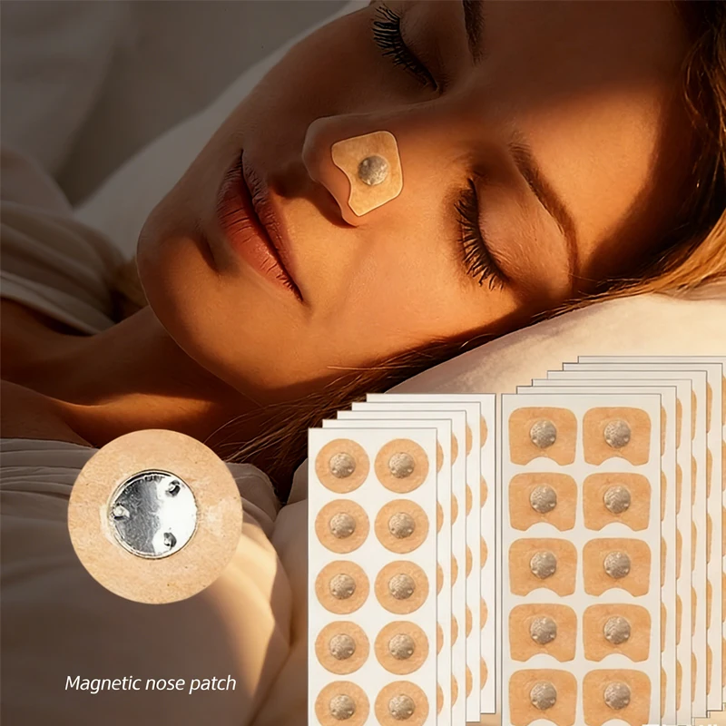 

100 Magnetic Nasal Strips, Designed to Help with Sleep, Expand the Nose, Reduce Snoring, Enhance Oxygen Flow, and Improve Sleep Quality They Are Oil-Free, Skin-Friendly, and Sweat-Resistant.